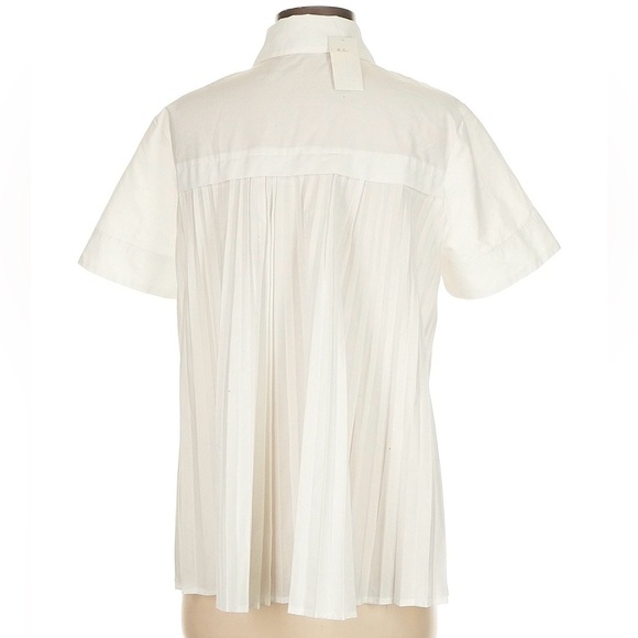 NWT Banana Republic Factory pleated back “mullet” blouse - Picture 2 of 14